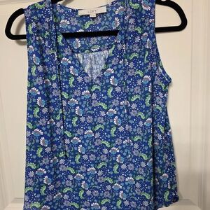 LOFT Blue Floral Women's Top